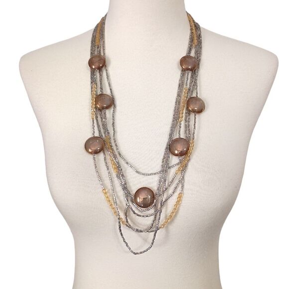 STUDIO GI Venetian Art Glass Necklace Italy Multi Strand 30" Boho Gypsy Flapper. - Picture 14 of 16